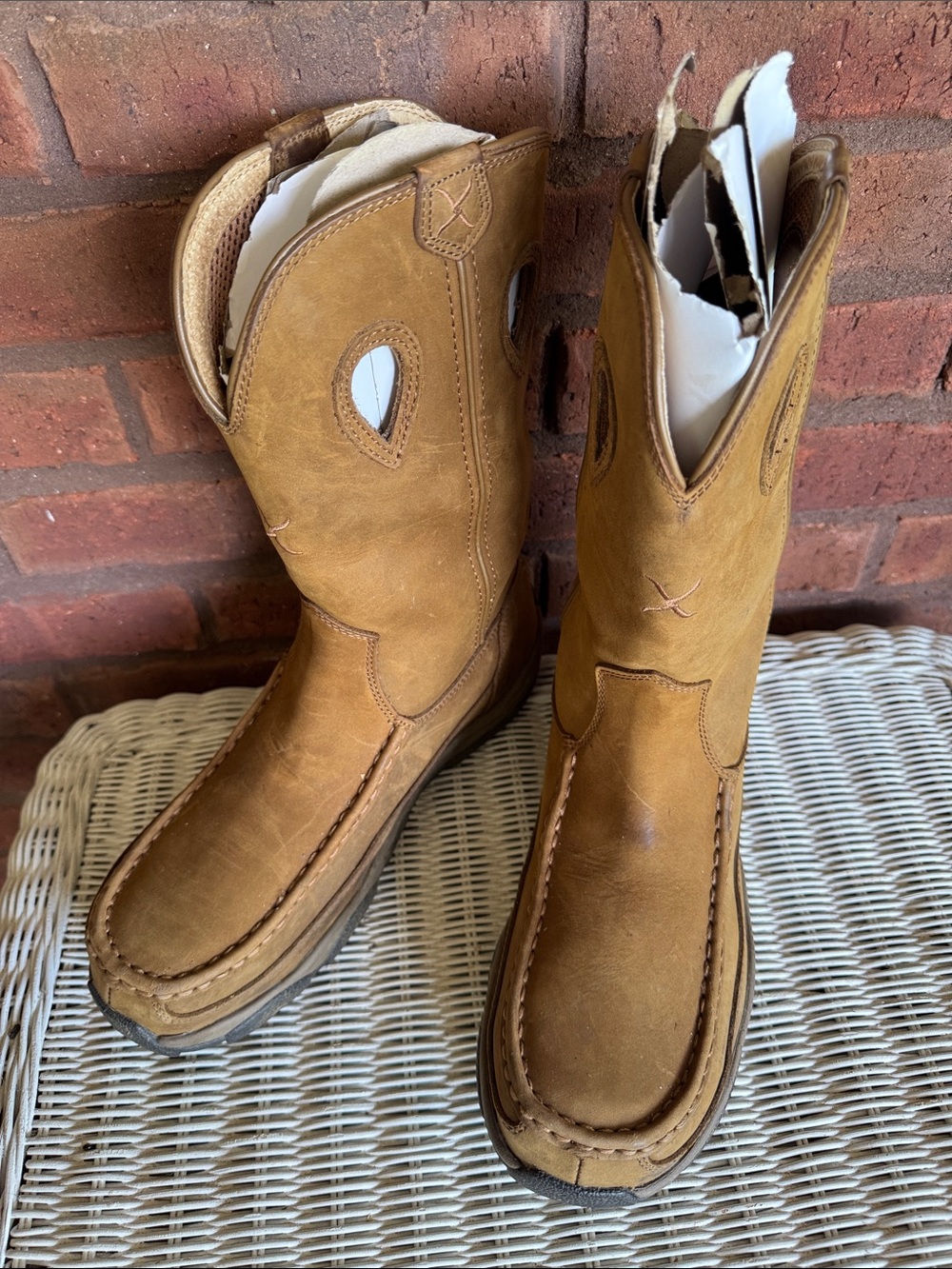 Twisted X Brown Leather Pull-On Work Boots